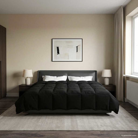 Vidaxl vol jaar dekbed 200 x 200 cm 4 seizoenen zwart ademend