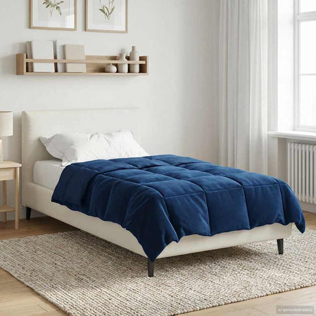 Vidaxl vol jaar dekbed 135 x 220 cm 4 seizoenen donkerblauw ademend