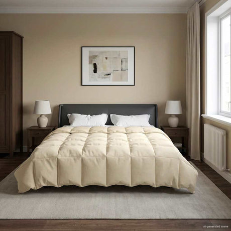 Vidaxl vol jaar dekbed 200 x 220 cm 4 seizoenen crèmekleurig ademend