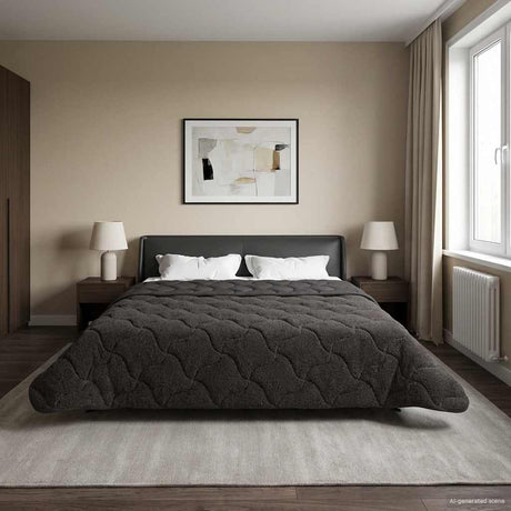 Vidaxl zomer dekbed 200 x 220 cm zomer antraciet ademend