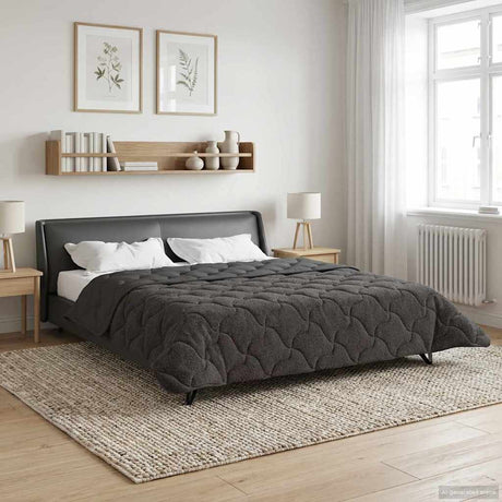 Vidaxl zomer dekbed 240 x 260 cm zomer antraciet ademend
