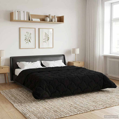Vidaxl zomer dekbed 200 x 240 cm zomer zwart ademend