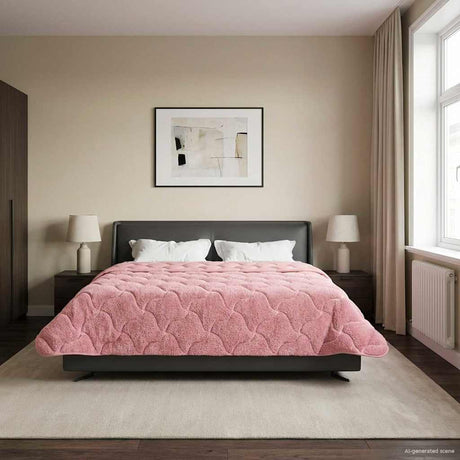 Vidaxl zomer dekbed 220 x 240 cm zomer roze ademend