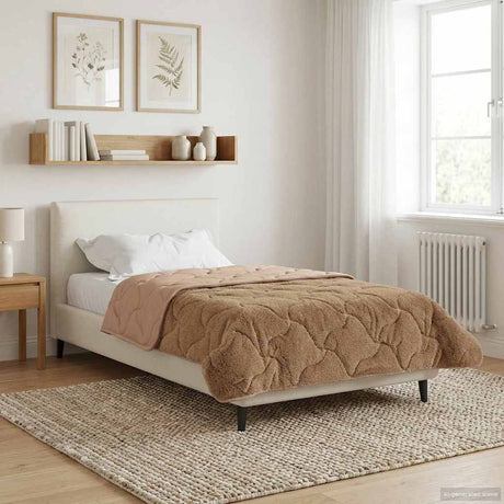 Vidaxl zomer dekbed 135 x 200 cm zomer taupe ademend