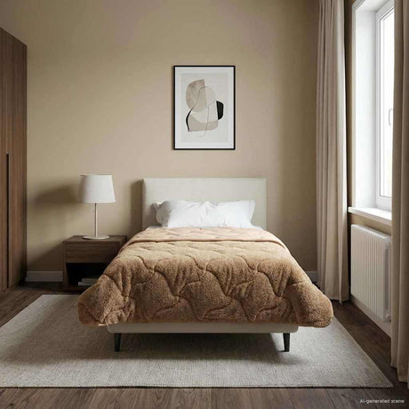 Vidaxl zomer dekbed 155 x 200 cm zomer taupe ademend