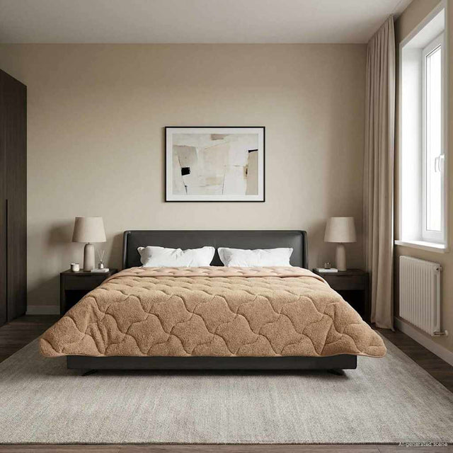 Vidaxl zomer dekbed 200 x 200 cm zomer taupe ademend
