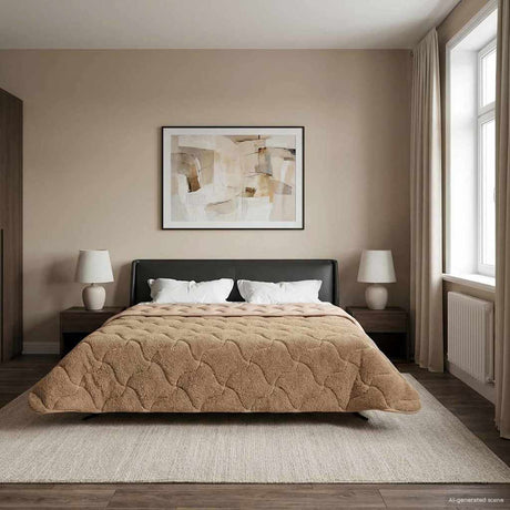 Vidaxl zomer dekbed 220 x 240 cm zomer taupe ademend