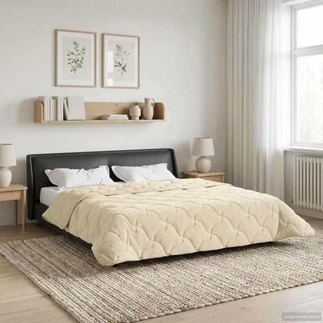 Vidaxl zomer dekbed 200 x 200 cm zomer crèmekleurig ademend