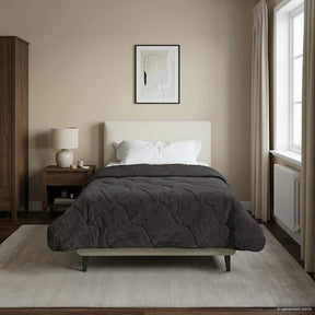 Vidaxl vol jaar dekbed gekwilt antraciet 155 x 200 cm