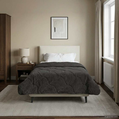 Vidaxl vol jaar dekbed gekwilt antraciet 155 x 200 cm