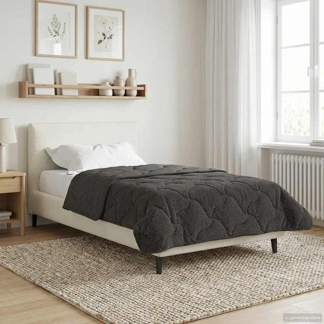 Vidaxl vol jaar dekbed gekwilt antraciet 155 x 220 cm