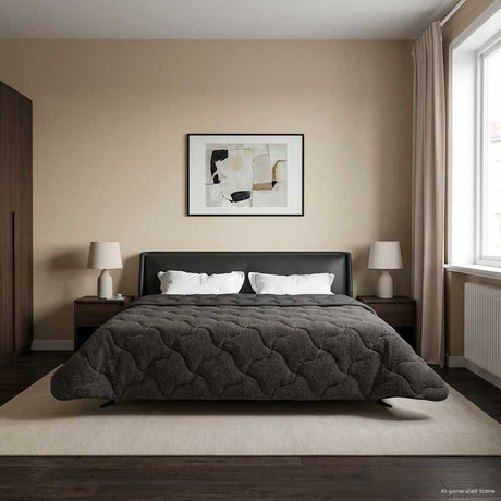 Vidaxl vol jaar dekbed gekwilt antraciet 200 x 220 cm