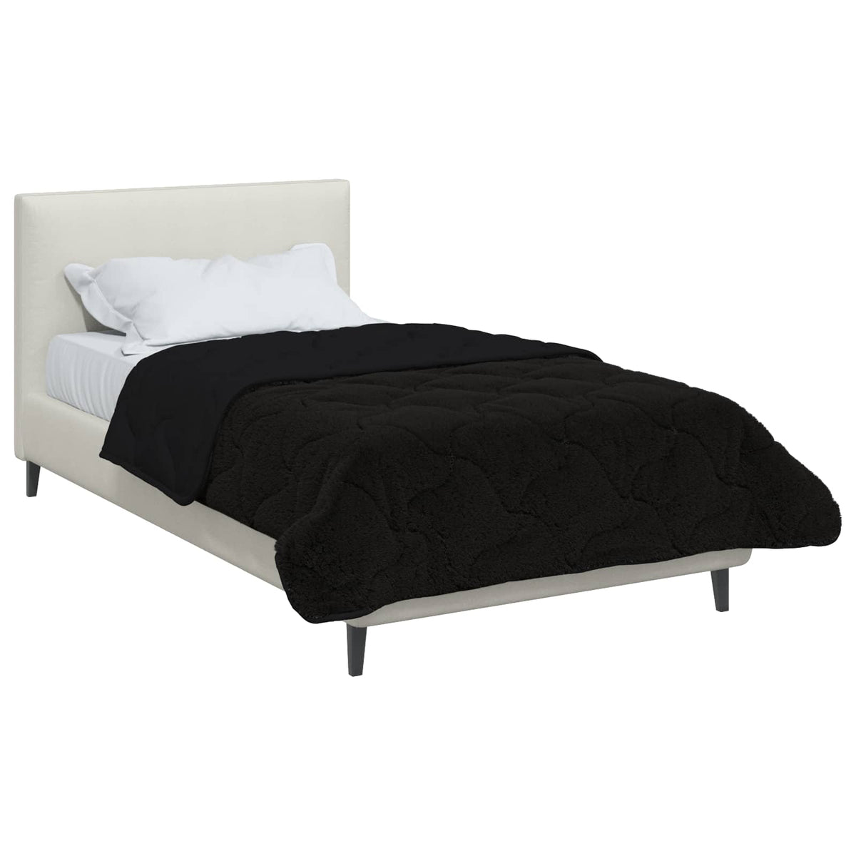 Vidaxl vol jaar dekbed zwart 155 x 200 cm microfiber en teddy fleece