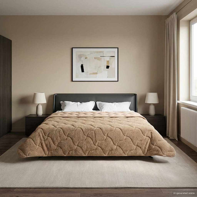 Vidaxl vol jaar dekbed 200 x 200 cm nee taupe ademend