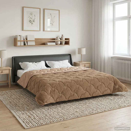Vidaxl vol jaar dekbed 200 x 240 cm nee taupe ademend