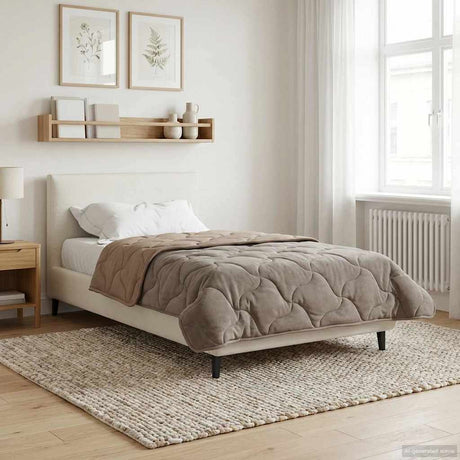 Vidaxl vol jaar dekbed 135 x 220 cm nee taupe ademend