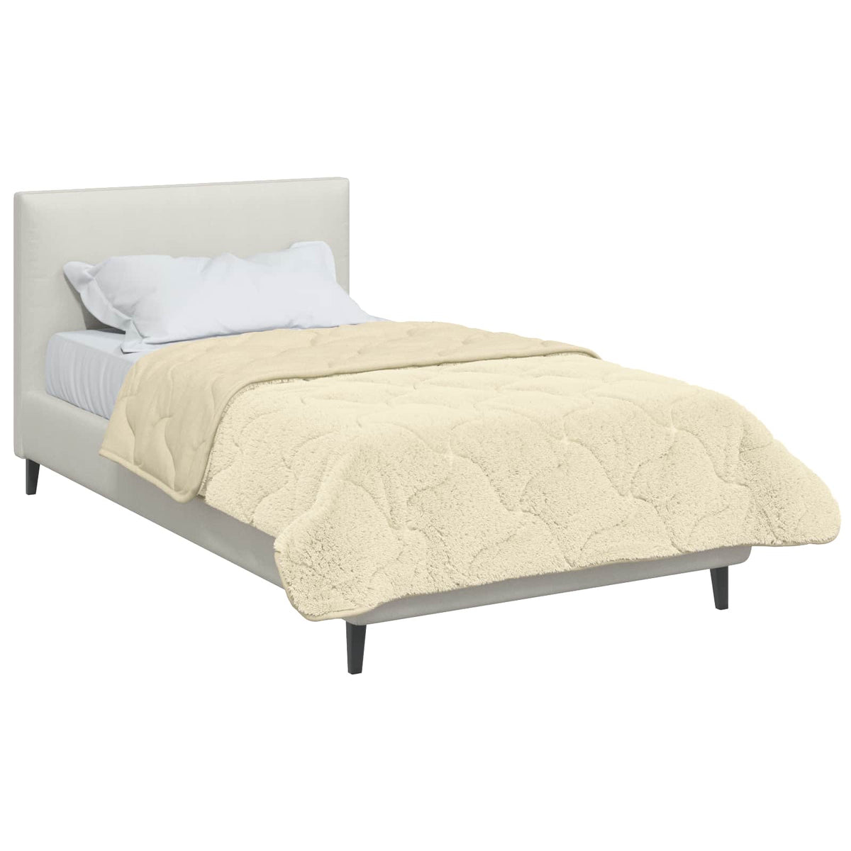 Vidaxl vol jaar dekbed crème 135 x 220 cm microfiber en teddy fleece