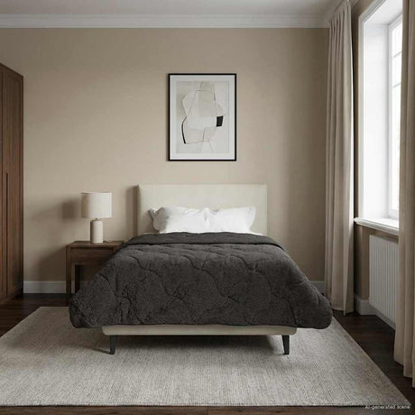 Vidaxl winter dekbed 140 x 220 cm winter antraciet ademend