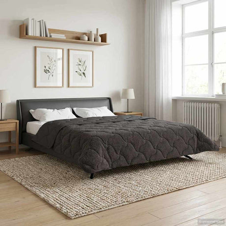 Vidaxl winter dekbed 200 x 220 cm winter antraciet ademend