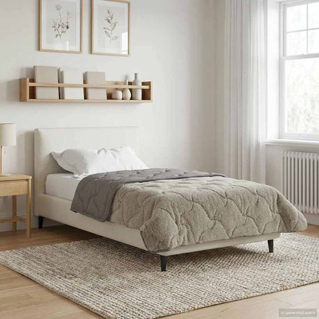 Vidaxl winter dekbed 155 x 200 cm winter lichtgrijs ademend
