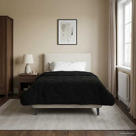 Vidaxl winter dekbed 140 x 220 cm winter zwart ademend