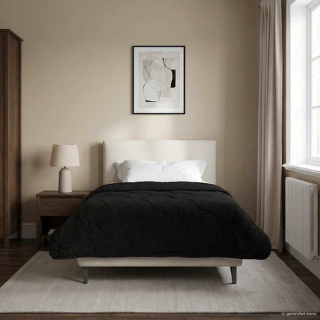 Vidaxl winter dekbed 155 x 220 cm winter zwart ademend