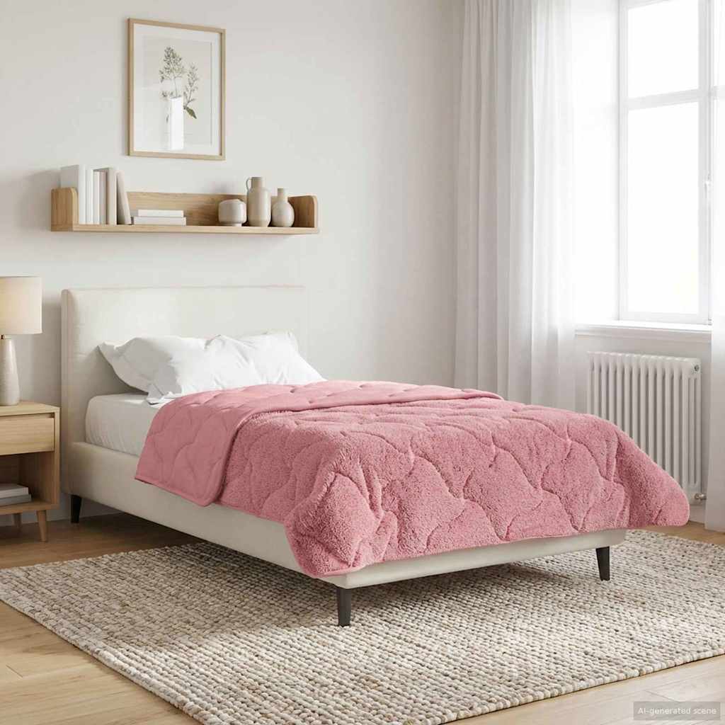 Vidaxl winter dekbed 135 x 200 cm winter roze ademend
