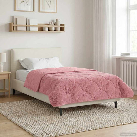 Vidaxl winter dekbed 135 x 200 cm winter roze ademend