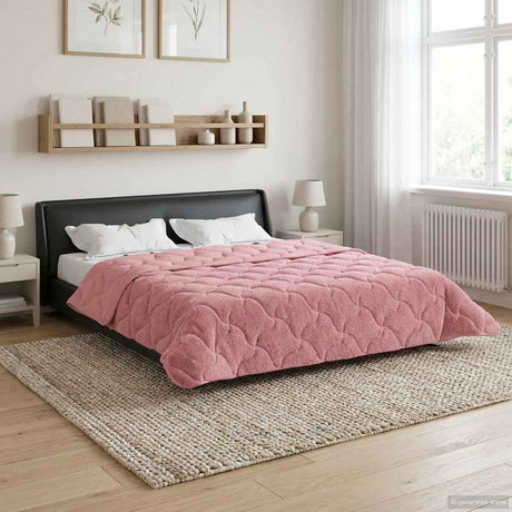Vidaxl winter dekbed 200 x 220 cm winter roze ademend