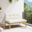 Vidaxl midden sofaset licht acacia en crème wit acaciahout