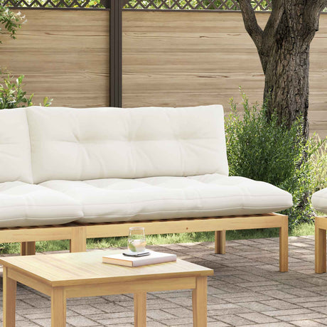 Vidaxl midden sofaset licht acacia en crème wit acaciahout