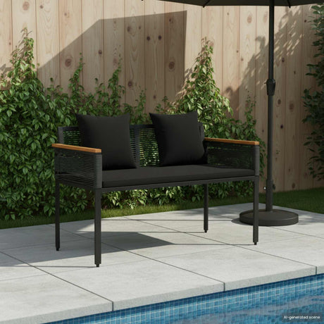 Vidaxl tuinbank 2 -seater 117 x 54 x 74.5 cm poly rattan zwart