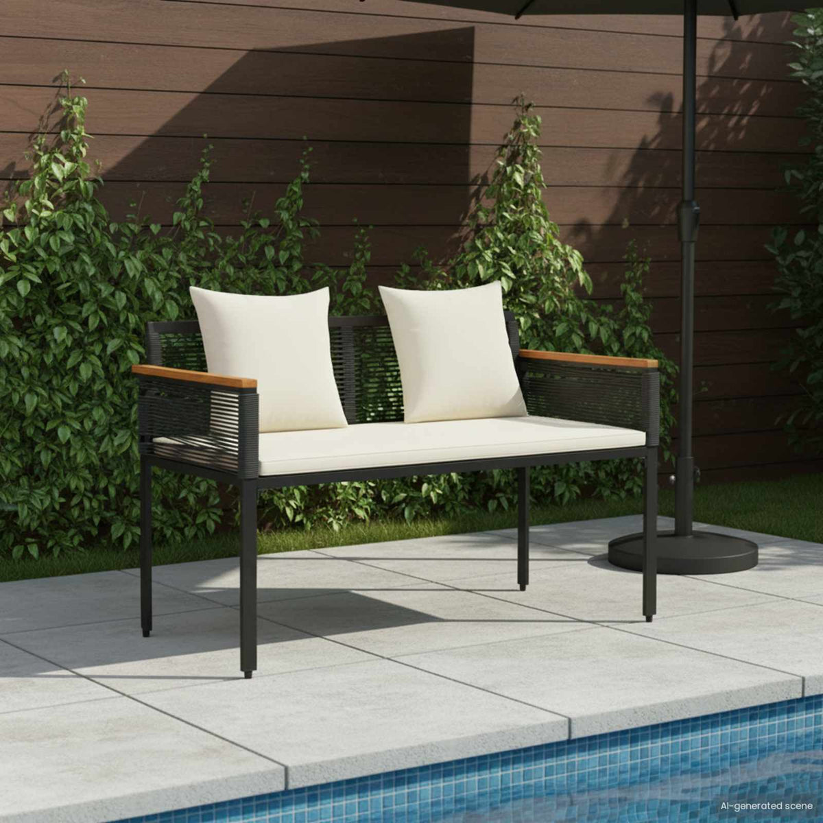 Vidaxl tuinbank 2 -seater 117 x 54 x 74.5 cm poly rattan
