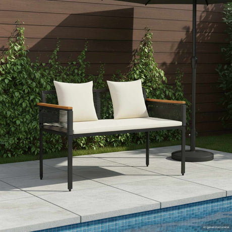 Vidaxl tuinbank 2 -seater 117 x 54 x 74.5 cm poly rattan