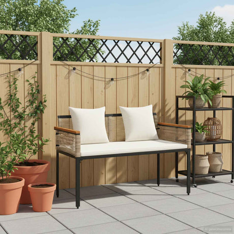Vidaxl tuinbank 2 -seater 117 x 54 x 74.5 cm poly rattan