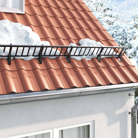 Vidaxl sneeuwbeveiligingsteun zwart 29,5 x 3 x 34,5 cm staal