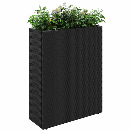 Vidaxl hoge plantenbak zwart 55 x 22 x 70 cm polyrattan