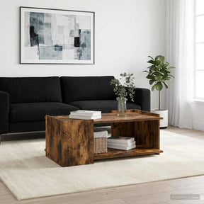 Vidaxl salontafel gerookt eiken 90 x 50 x 33 cm bewerkt hout