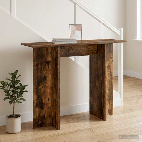 Vidaxl wandtafel gerookte eik 100 x 30 x 75 cm bewerkt hout