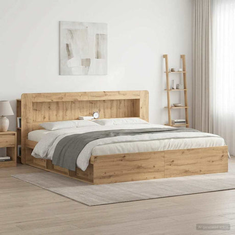 Vidaxl hoofdbordkast artisanaal eiken 180 cm geconstrueerd hout
