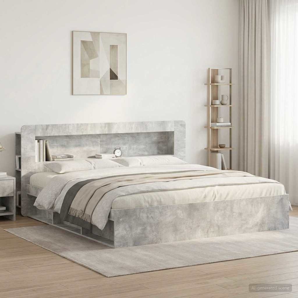 Vidaxl hoofdbordkast met opslag betongrijs geconstrueerd hout