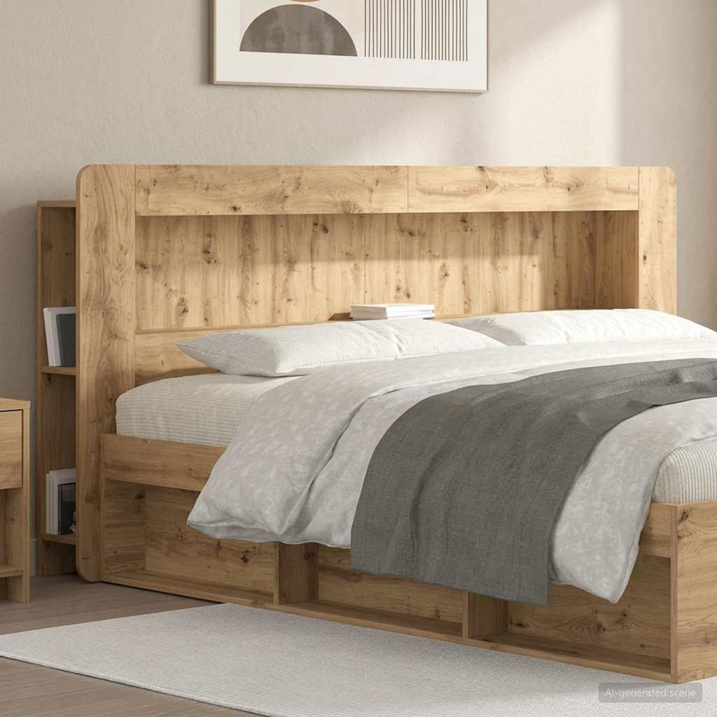 Vidaxl hoofdbordkast artisanaal eiken 200 cm geconstrueerd hout