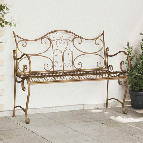 Vidaxl tuinbank 2 -zits 114 x 54 x 90 cm staal antiek bruin