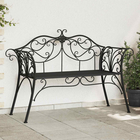Vidaxl tuinbank 2 -zits 131 x 47,5 x 90 cm staal zwart