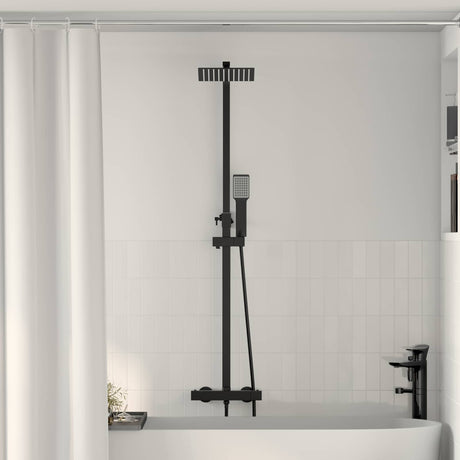 Vidaxl thermostatisch douchesysteem set zwart rvs 201
