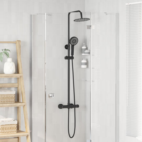 Vidaxl thermostatisch douchesysteem set zwart 27 x 46 x 123 cm rvs 201