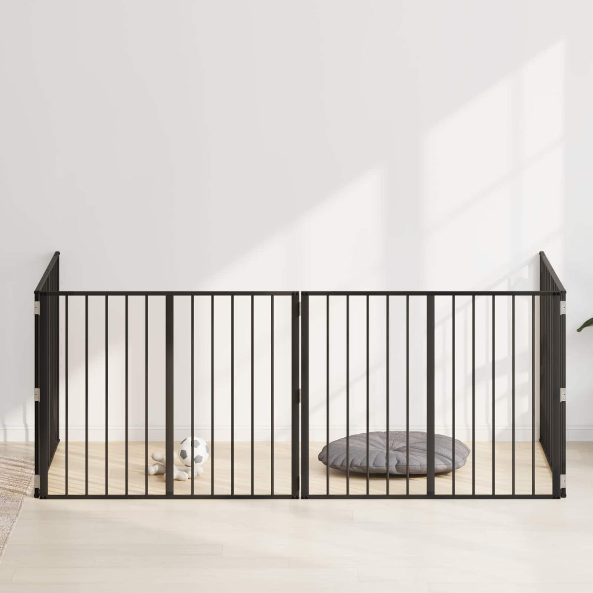 Vidaxl hondenpoort 4 st zwart 100 x 80 cm gegalvaniseerd staal