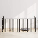 Vidaxl hondenpoort 4 st zwart 100 x 80 cm gegalvaniseerd staal
