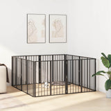 Vidaxl hondenpoort 8 st zwart 80 x 80 cm gegalvaniseerd staal