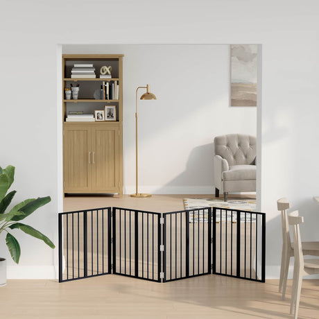 Vidaxl hondenpoort 4 st zwart 60 x 60 cm gegalvaniseerd staal